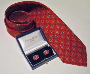 Cravatta + gemelli tema rosso
